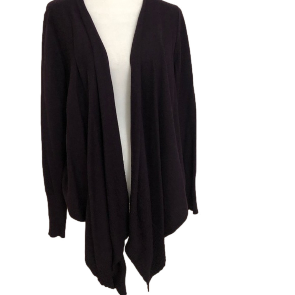 CAbi Plum Drape Front Cardigan
